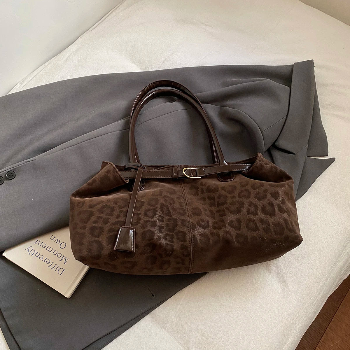 Leopard PU Leather Shoulder Bags for Women 2026 Luxury Designer Brand Trend Tote Bag Females Short Handle Handbags and Purses
