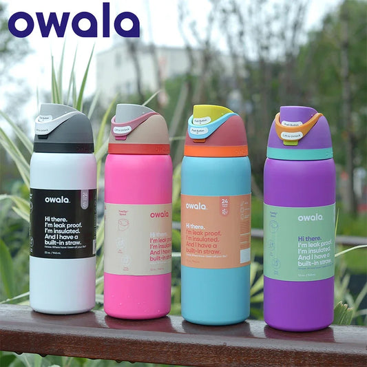 2024 New Owala Insulated Stainless Steel Water Bottle with Straw, BPA-Free Sports Water Bottle, Great for Travel, 24oz/32oz, 304