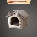 All Season Dog House Style Bed - Removable Washable Pet Bed for Small Dogs Teddy Winter Warm Cat Dog House