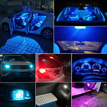 T10 w5w canbus vidro cob led lâmpada do carro 6000k leitura cúpula lâmpada marcador cunha placa de licença lâmpada dc 12v branco azul vermelho luz