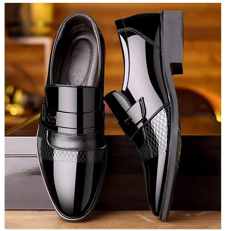 Luxury Men's Leather Shoes Retro Carved Lace-up Brogue Oxford Wedding Men Dress Shoes Male Formal Business Gentleman Office Shoes