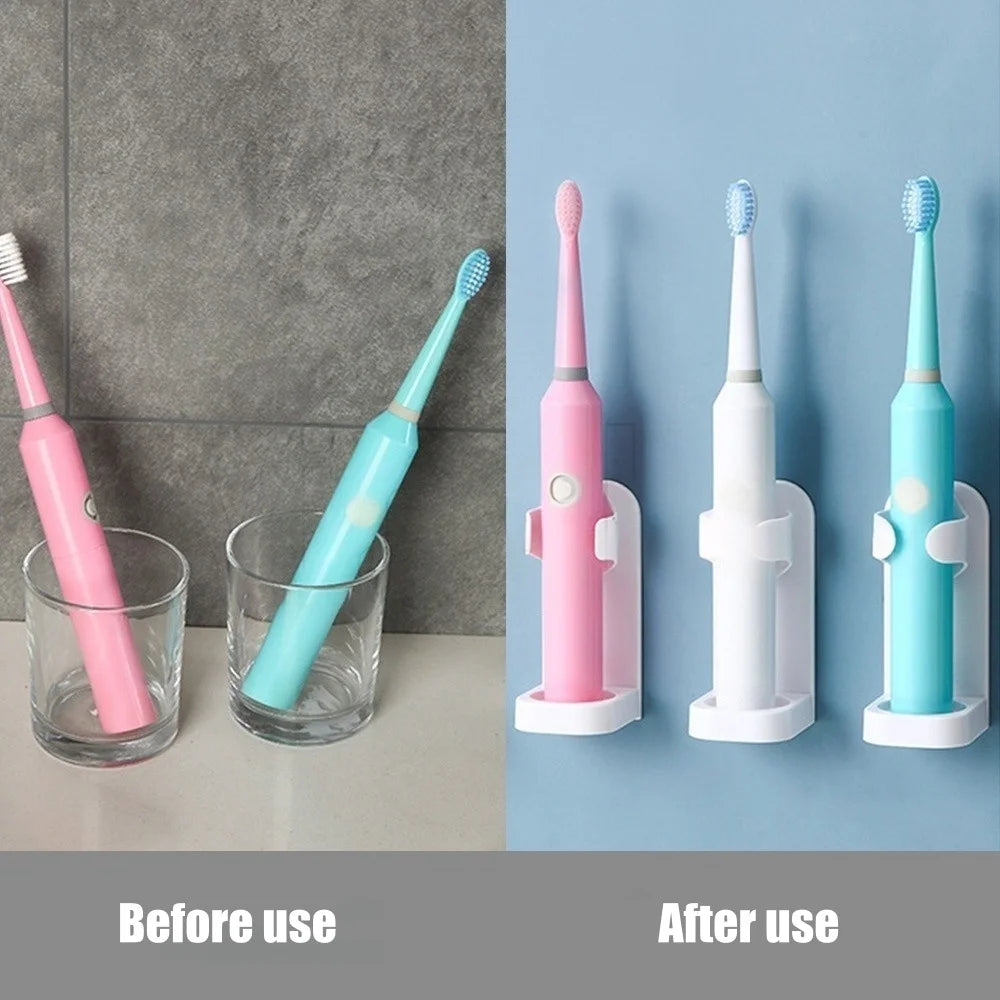 1-4PCS Electric Toothbrush Wall-Mounted Holder Space Saving No Punching Bathroom Accessories Toothbrush Stand Rack Organizer