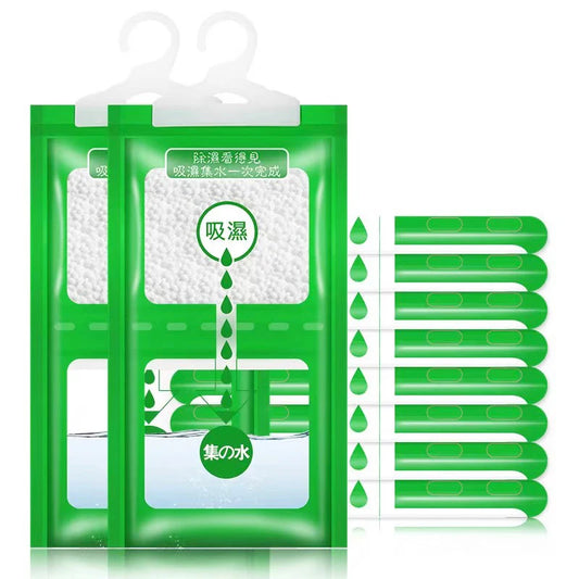 10 pçs absorvedor de umidade pendurado roupas de secagem desumidificador guarda-roupa saco seco dessecante saco de absorção de umidade