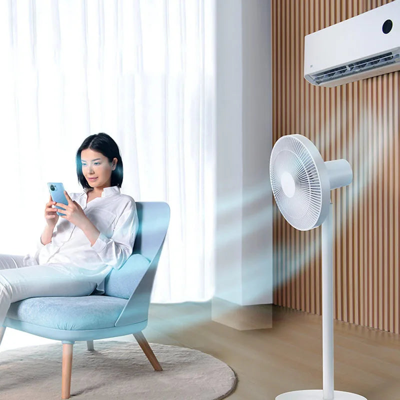 XIAOMI MIJIA Floor Fan,7 Blade,Adjustable wide-angle 90°,Home Fan For Living room,Support Connect MI HOME APP Wired Fan