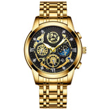 BINBOND Luxury Fashion Casual Quartz Men Watch Stainless Steel Strap Luxury Dial Luminous 30M Waterproof Business Men Wristwatch