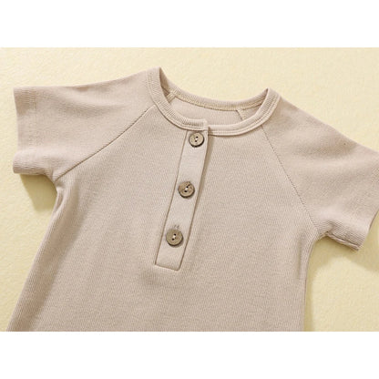 Pelele de verano para bebé, pijama fino de manga corta, mono acanalado, ropa de punto elástica, mono para niña