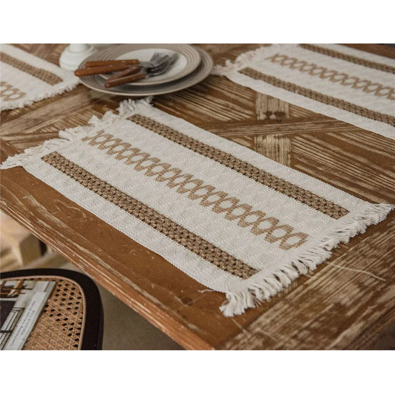 Cotton Linen Placemats For Dinner Table Macrame Modern Accessory Kitchens Underplate Party Wedding Table Decor Place Mats Set