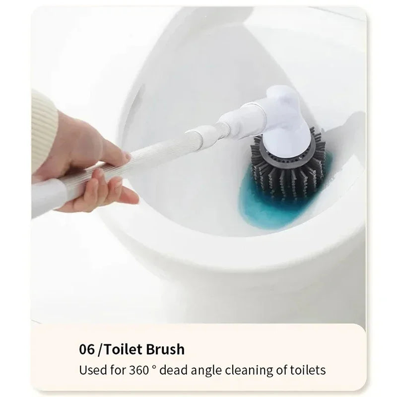 Xiaomi 6-in-1 Electric Cleaning Brush 2000mAh Cordless Electric Rotary Cleaning Brush Shower Cleaning Brush Kitchen Bathroom