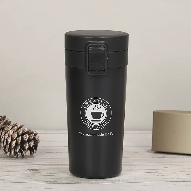 Taza de café de viaje Premium de acero inoxidable de 380ML, termo, termo, termo, botella de agua, taza de té, termo
