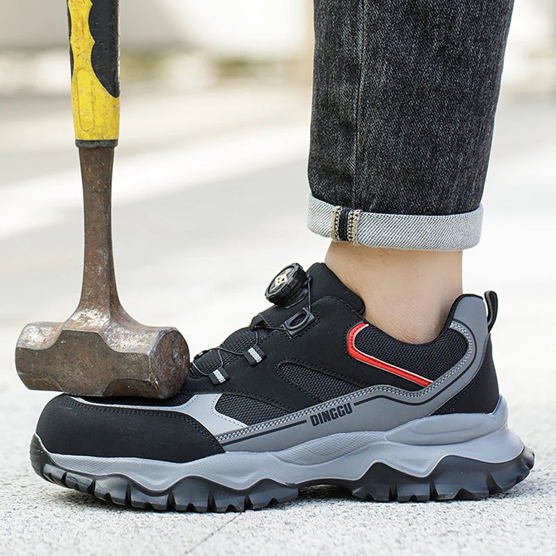 Anti-Piercing Steel Toe Safety Shoes, Certified Work Boots, Oilproof Slip Resistant for Construction & Industrial Shoes for Men