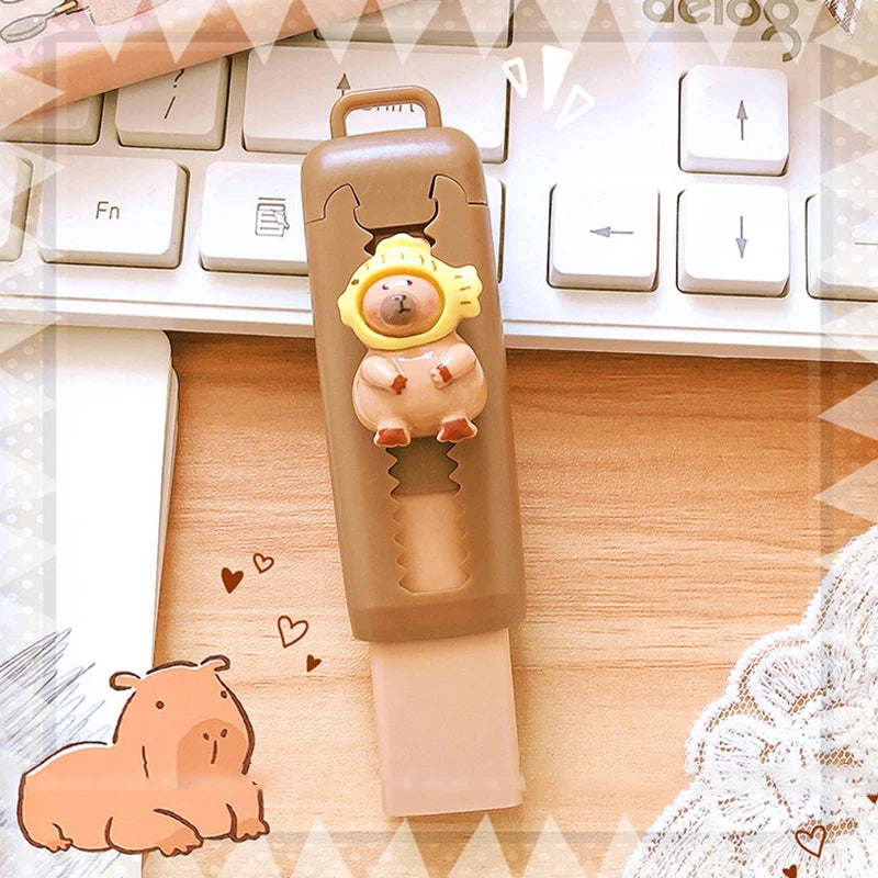 Kawaii Push Pull Capybara Eraser Soft School Supplies Clean Mess Free Stationary Office Student Rubber Eraser For Kids Gift