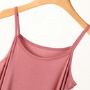 Plus size spring and summer versatile slim long inner nightgown suspender modal cotton solid color bottoming dress