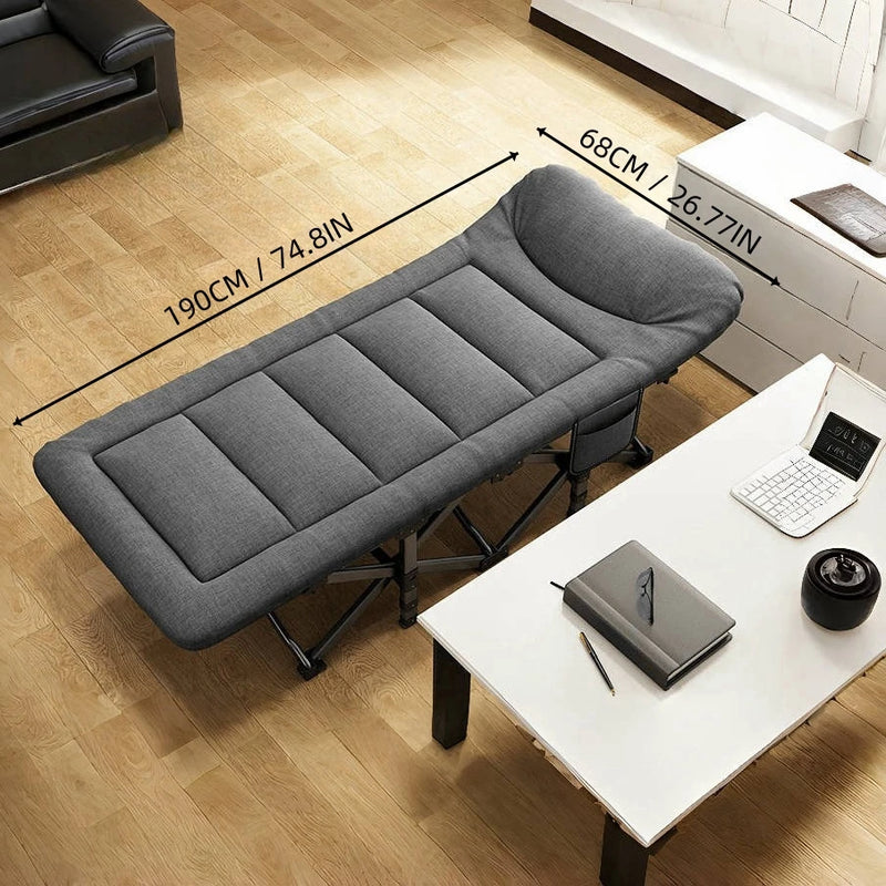 Cama plegable portátil para acampar con almohada - Cama militar resistente de 190 x 67 x 48 cm, tumbona ligera para acampar en el jardín