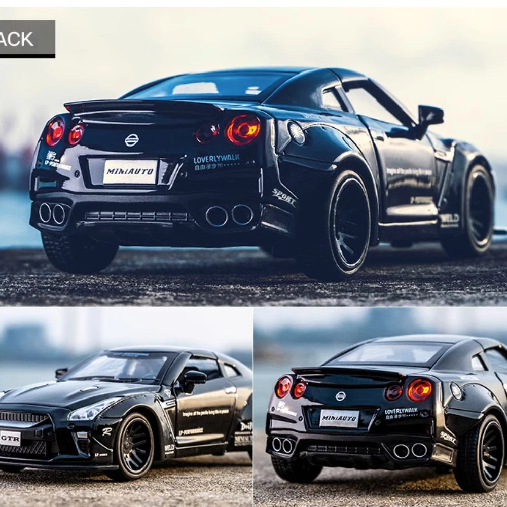 1/36 Nissan GTR Metal Car Model Toys for Boys Alloy Diecast Pull Back Model Car Collection Vehicle for Kid Gifts Adult Toys