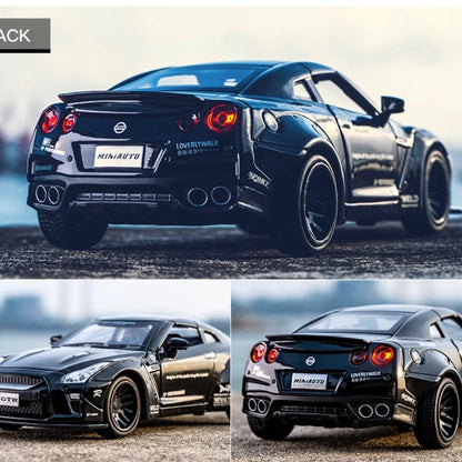 1/36 Nissan GTR Metal Car Model Toys for Boys Alloy Diecast Pull Back Model Car Collection Vehicle for Kid Gifts Adult Toys