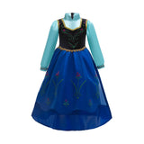 Disney Frozen Princess Anna Dress with Fuchsia Cape Girls Snow Queen Elsa's Sister Costume Play Toddler Carnival Royal Frocks
