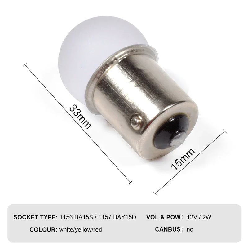 Bombilla LED acrílica 1156 1157 P21w P21/5w R10W Ba15s Bay15d, accesorio para lámpara automotriz para motocicleta, envío directo.