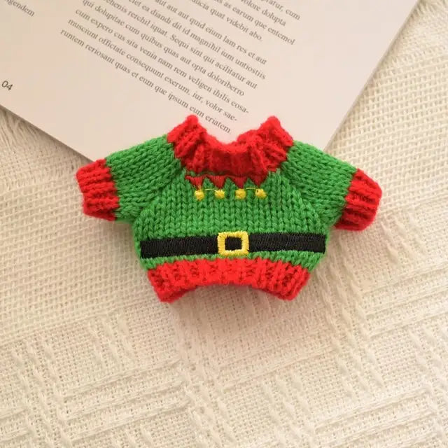 Cute Mini Plush Doll Clothes, 17cm, Outfit Acessórios para Coréia Kpop Exo Labubu Idol Dolls, Camisola de malha, Presente do miúdo