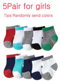 Meias Coloridas Meninos e Meninas, 5 Pares, Novo