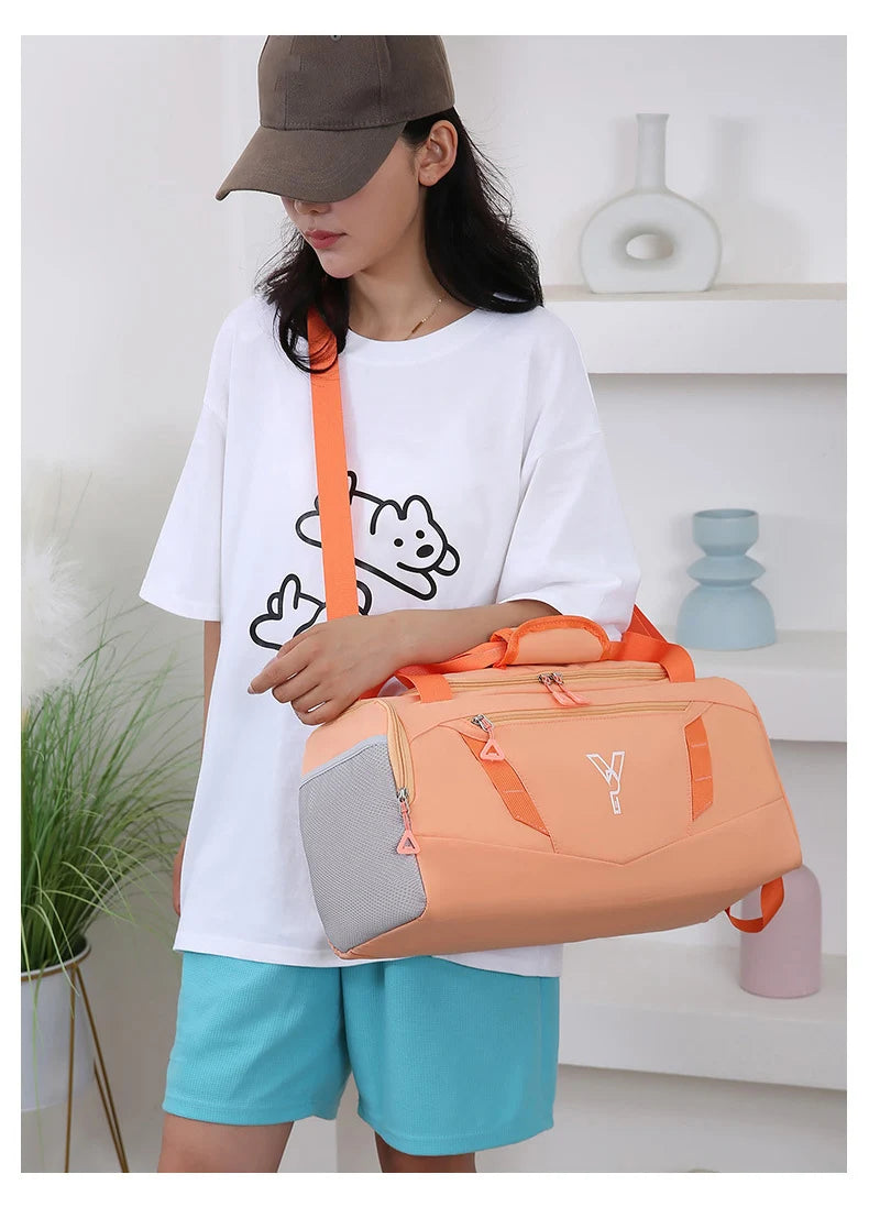 Women's Sports Gym Handbag Waterproof Fitness Training Bag Dry Wet Swimming Tote With Shoes Pocket Travel Luggage Shoulder Bags