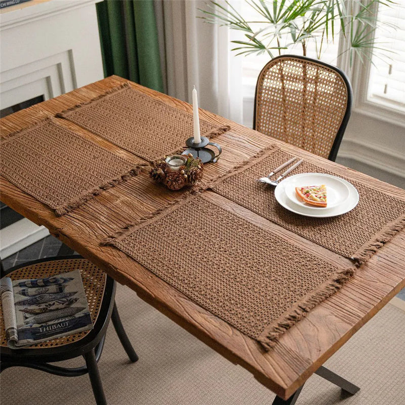 Cotton Linen Placemats For Dinner Table Macrame Modern Accessory Kitchens Underplate Party Wedding Table Decor Place Mats Set