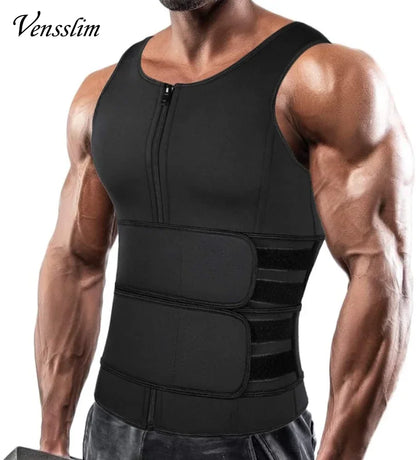 Vensslim - Chaleco moldeador de cintura para hombre, camiseta adelgazante, camiseta interior de compresión para sauna, ropa moldeadora, quemador de grasa, camisetas de entrenamiento