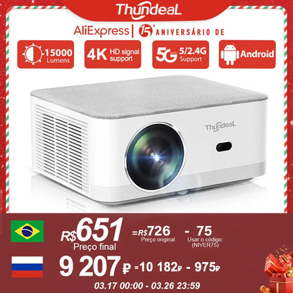 ThundeaL TD92Pro Mini Projector Full HD 1080P Projetor 5G WiFi Android 4K Video TD92 Pro Portable Beamer 3D Movie Home Theater