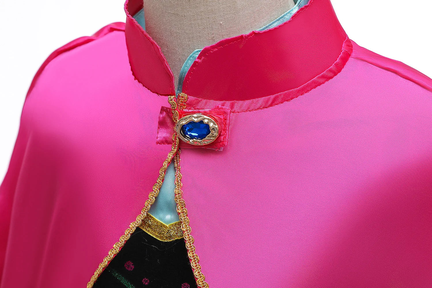 Disney Frozen Princess Anna Dress with Fuchsia Cape Girls Snow Queen Elsa's Sister Costume Play Toddler Carnival Royal Frocks