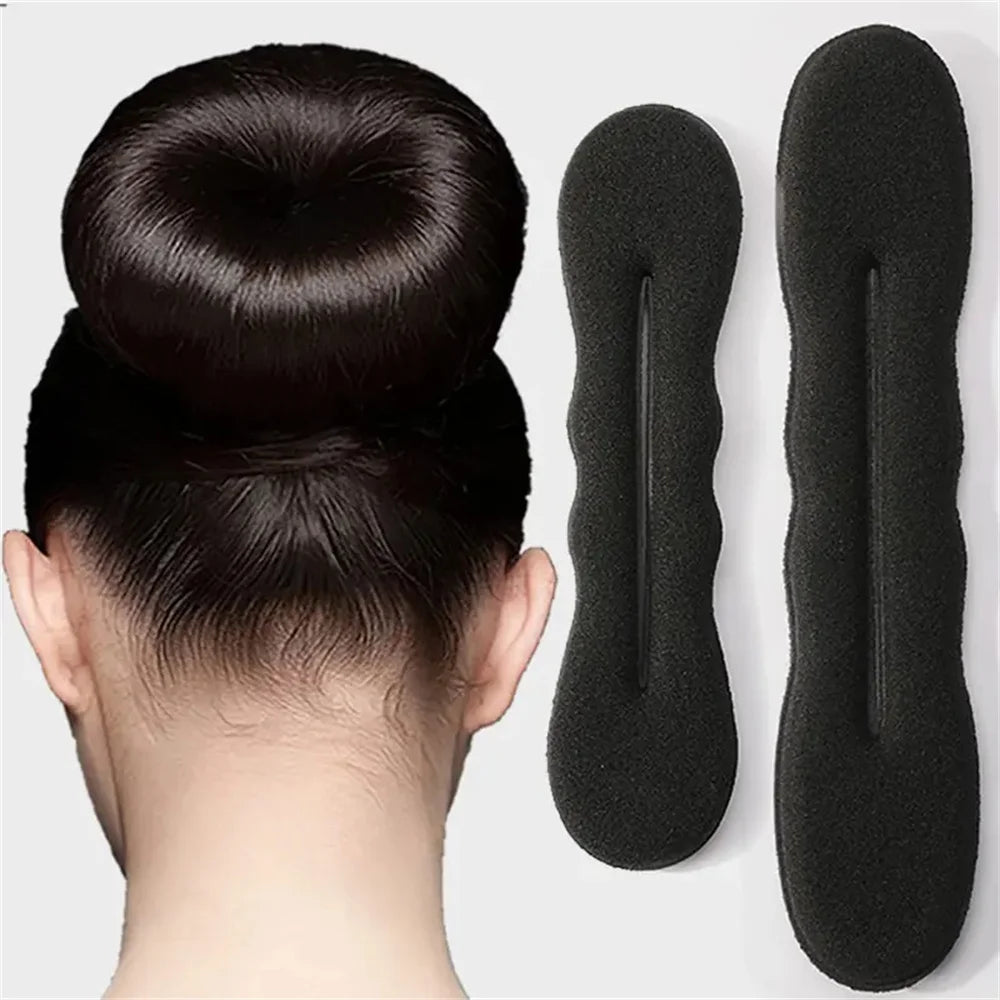 Esponja de plástico laço encaracolado fabricante de cabelo scrunchie bandana torção donut bun modelador hairbands ferramentas penteado