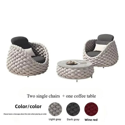 Outdoor Seat Outdoor Rattan Sofa Courtyard Combination Double Chair Leisure Terrace Villa Living Room Balcony Furniture Home