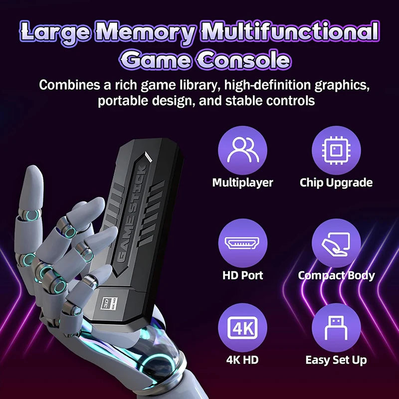 Retro Game Stick with 256GB 70000/40000/30000+ Games TV Handheld Video Game Console for Gift