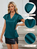 2026 Fashion Summer Casual Shirts Office Lady Tops Mujer Elegant Simple Chiffon Blouse Women Short Sleeve V-Neck Woman Clothes