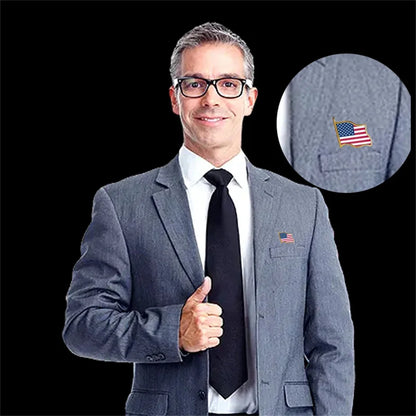 America USA National Flag Lapel Pins Crystal Epoxy Metal Enamel Badge Paint Brooch Souvenir Suit Personality Commemorative