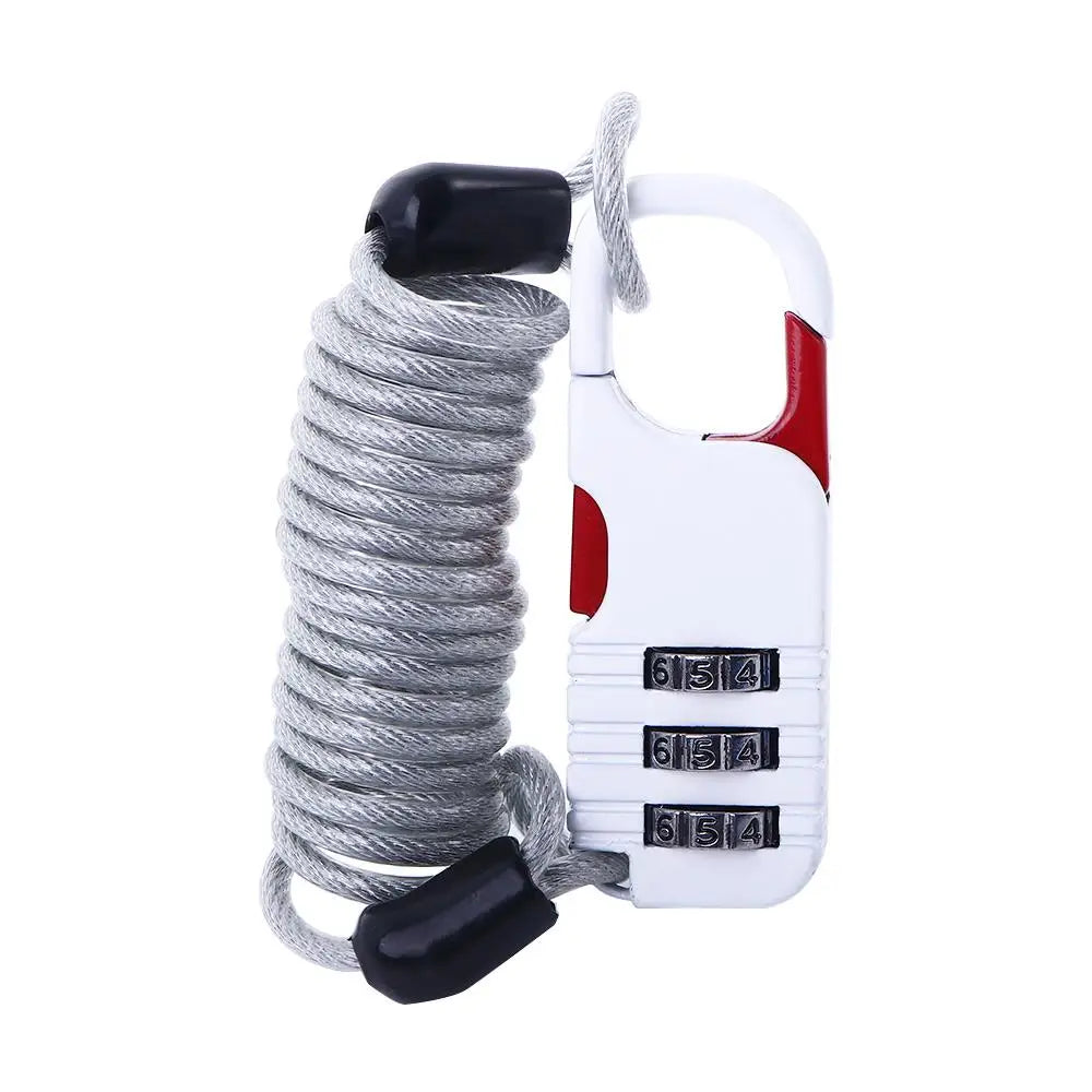 Universal 3-Digit Combination Password Cable Lock Bicycle Accessories Bicycle Lock Cable Lock Security Lock Helmet Lock