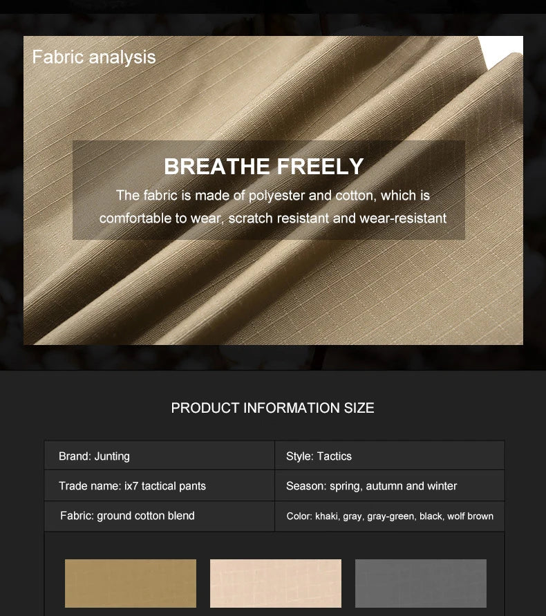 Tactical Cargo Pants Men Combat Outdoor Hiking Work Joggers Lightweight Trousers Male Elasticity Multiple Pockets Resistant Pant