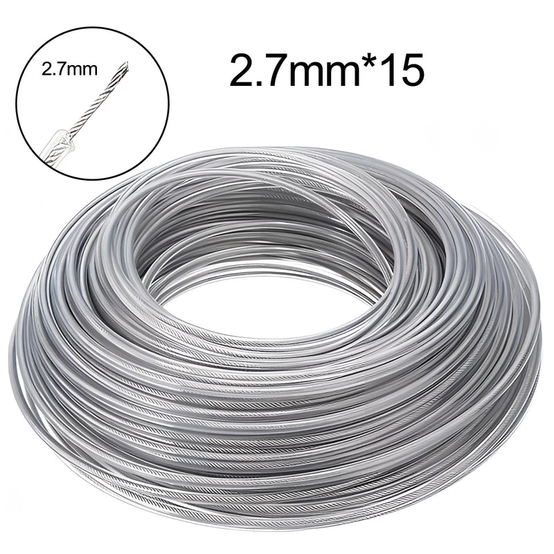 COSY 3mm Steel Wire Nylon Line Brushcutter Trimmer Rope Lawn Mower Cord Wear-resistant Sharp Replacement Garden Tool Accessory