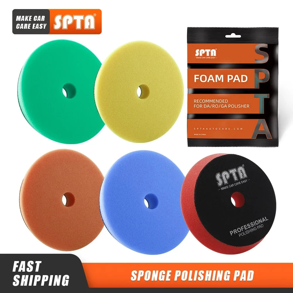(Venta individual) Almohadillas de pulido SPTA de 3" (80 mm)/5" (125 mm)/6" (150 mm) en forma de T para pulidoras de vehículos DA/RO/GA