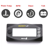 Motorcycles water temperature VoltageTime RPM Tachometer Norxi  Mini 4 in 1 LED Digital Display Quad meter