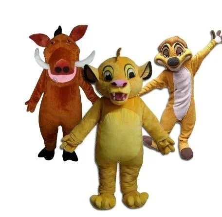 Adult size Lion King Simba Timon Pumbaa Cartoon character costume Mascot Advertis Fancy Dress Party Animal carnival Celebration