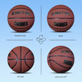 Size 5/6/7 Composite Leather Non-slip Basketball For In&Outdoor Soft Touch And Enhanced Durability Team Training Ball Black-Gold