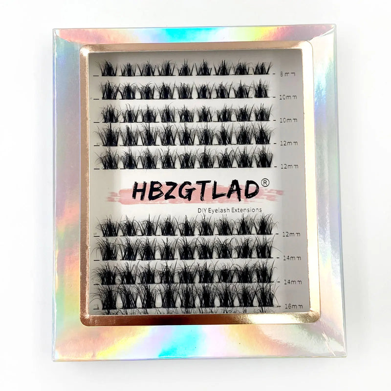 5D DIY Cluster Invisible band Lashes Segmented Bundle Thick Eyelashes Extension Russian Volume Individual False Lashes Cilios