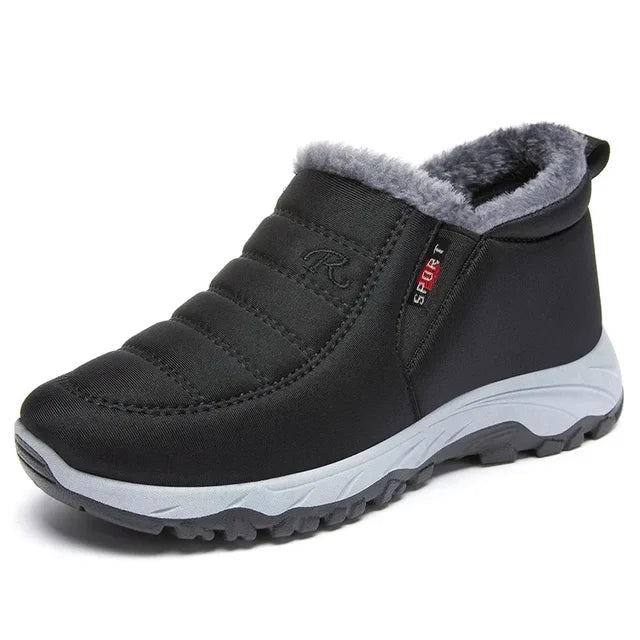 Botas de neve masculinas de pele quente sapatos de inverno para mulheres unissex conciso tornozelo botas à prova dwaterproof água calçados macios lazer sapatos de trabalho 2024
