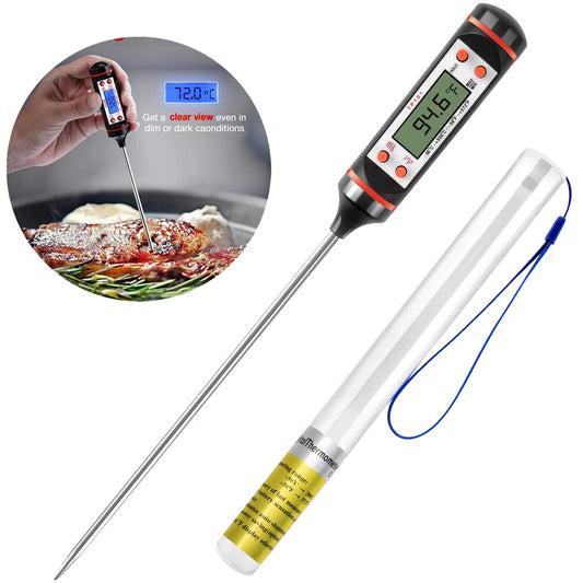 Termómetro digital profesional de cocina para barbacoa, agua, aceite, carne, alimentos, sonda de acero inoxidable 304.