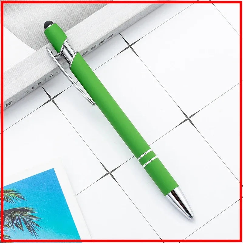 20-200 Pens Wholesale Metal Ballpoint Pen Touch Screen Pen Office School Advertising Pen Custom Logo Text Laser Engraving
