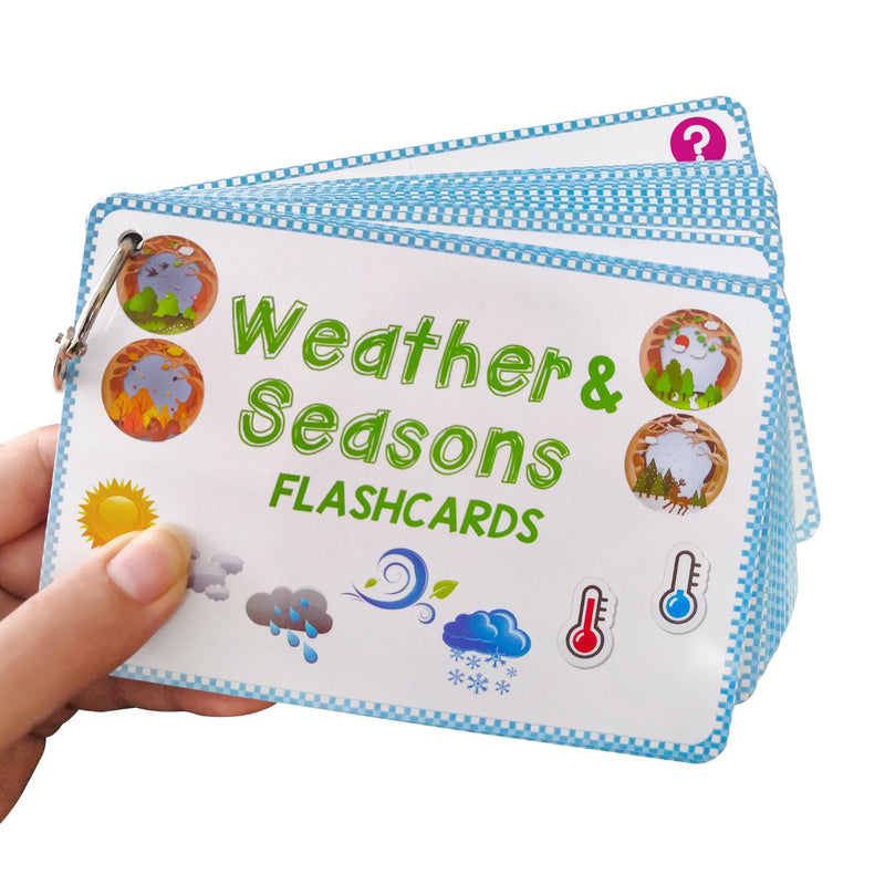 Weather & Season Learning Card English Classroom Group Learning Tools Grammar and Vocabulary Building for Beginner