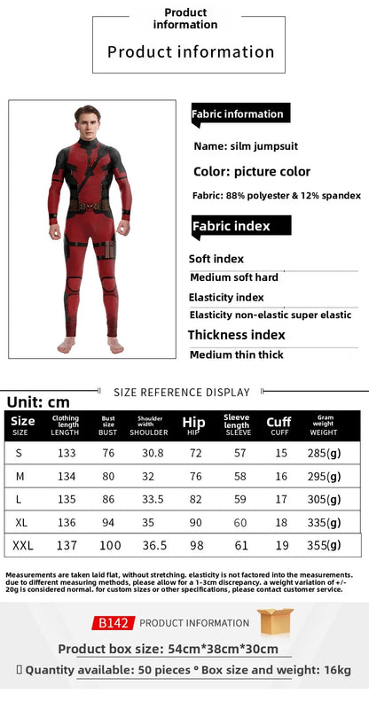 Halloween Adult Show Costume Marvel Costumes Deadpool Wolverine Play Costumes Slim Jumpsuit