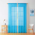 2PCS, Sheer White Curtains 2 Panels Set,  Rod Pocket Voile Fimly Sheer Drapes for Living Room/Bedroom
