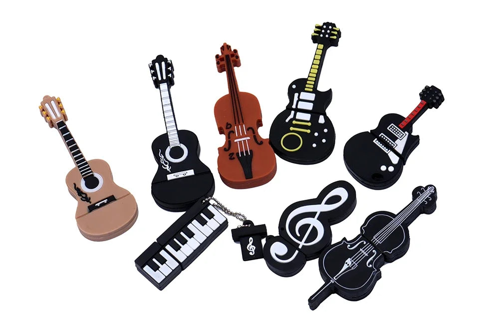 JASTER - Memoria USB de 64 GB con diseño de instrumento musical, diseño de guitarra, violín y violín, resistente al agua, 16 GB y 8 GB