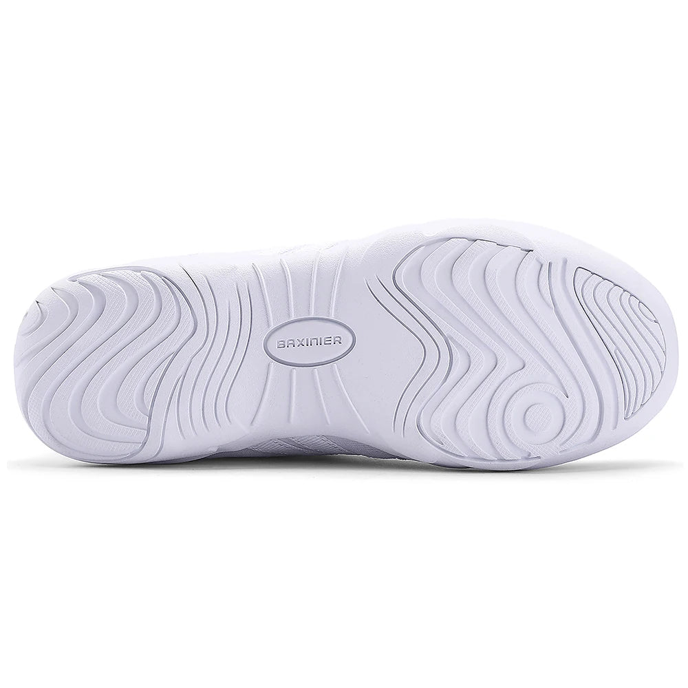 BAXINIER - Zapatillas blancas altas de animadora para niñas, ligeras, para competición juvenil, para entrenamiento de baile y tenis