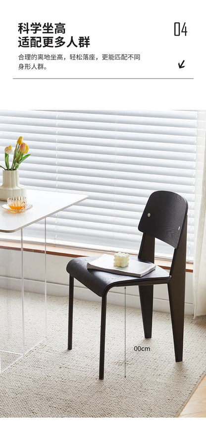 American Retro Dining Chair. Dopamine Chair Solid Wood Vitra Chair. Household Light Luxury High-end Backrest Chair